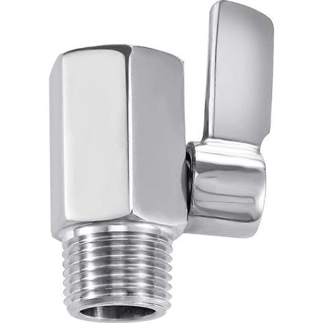 Robinet d'arrêt pour pommeau de douche, mini-robinet à bille en acier inoxydable 304, filetage NPT (1/2 pouce mâle x 1/2 pouce femelle). (1/4)