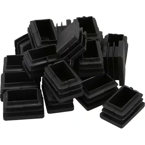 20 embouts rectangulaires en plastique pour tuyaux filetés 30 mm x 20 mm (1/5)