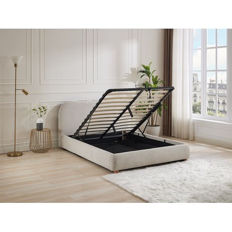 Letto con contenitore 120 x 190 cm Tessuto Beige - VANARI (1/4)