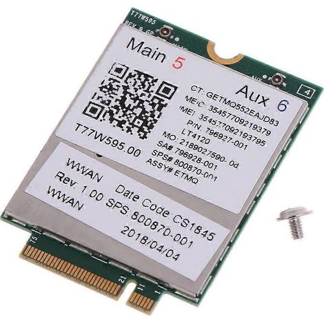 lt4120 X5 LTE T77W595 796928-001 4G WWAN M.2 150Mbps LTE Modem für HP Elite x2 (1/5)