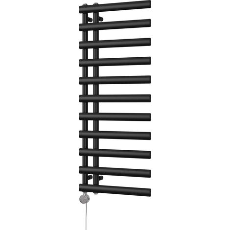 Elyan - Black Electric Towel Rail H1238mm x W500mm 500w Thermostatic (1/3)