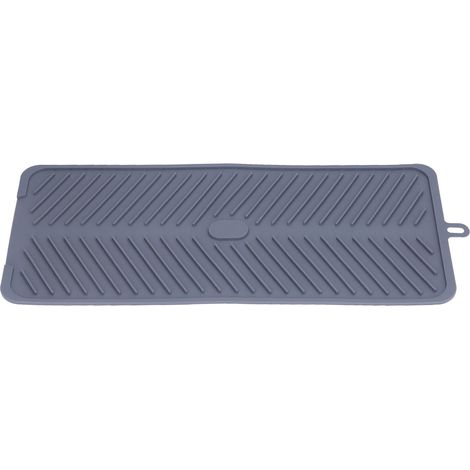 Tapis d'égouttage en silicone alimentaire résistant aux hautes températures, gris, pour la cuisine (1/5)
