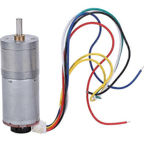 Moteur à courant continu à engrenages avec codeur de vitesse, moteur à courant continu à balais, réducteur, cuivre et acier inoxydable GA25-370DC12V 1200 tr/min WHBYV (1/4)