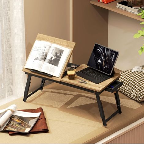 MEUBLIV Tavolino da letto 83,5 x 33 cm in legno, inclinabile e regolabile, senza montaggio (1/5)