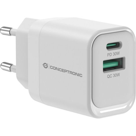 Conceptronic ALTHEA19W33 chargeur d'appareils mobiles Universel Blanc Secteur Charge rapide Intérieure