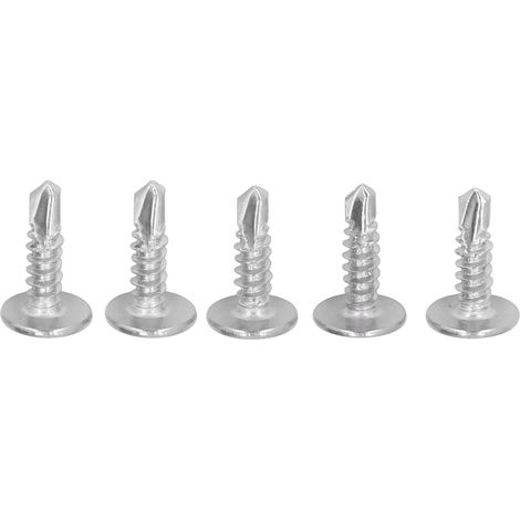 100 Vis à Bois Autoforeuses Tête Fraisée Ronde Rondelle Inox 4,2x16mm Kit Quincaillerie Fixation (1/5)