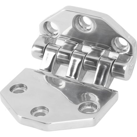 Charnière bateau inox poli miroir, acier inoxydable marine anti-corrosion, paumelle pour porte armoire et trappe, quincaillerie nautique robuste. (1/5)