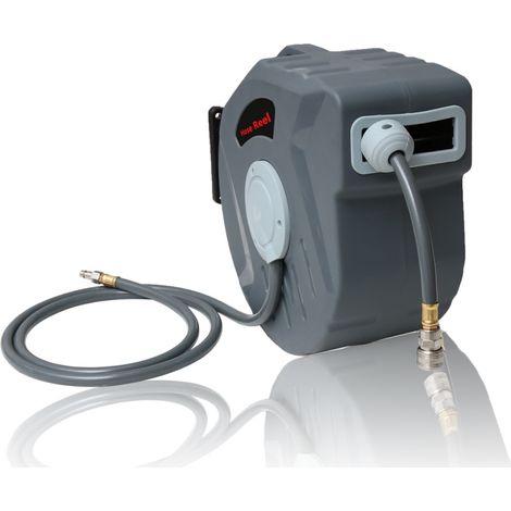 SWANEW Avvolgitubo Avvolgitubo automatico per aria compressa Avvolgitubo da 20 M Tubo flessibile per aria compressa con attacco da 1/4, incluso portagomma a parete, pressione di esercizio max. 18 bar (1/5)