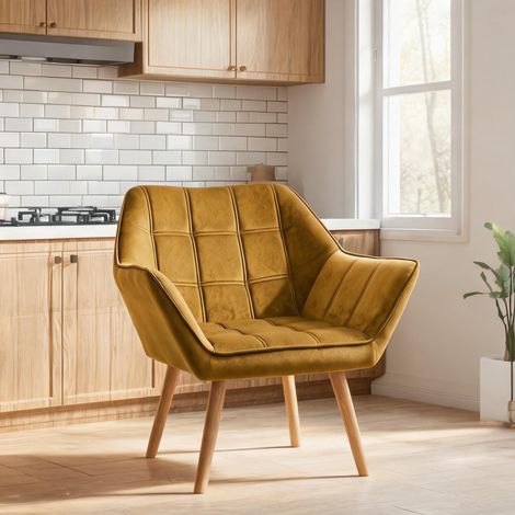Fauteuil de salon amarelo en poliéster (1/5)