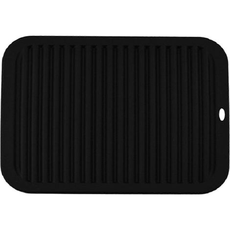 Napperon multifonctionnel en silicone isolant thermique, grand dessous de table antidérapant pour cuisine et salle à manger, noir (1/5)
