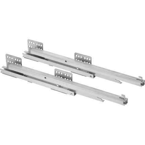 GTV - MOVIX PRO guide per mobiletto 150/200 mm, guida laterale sinistra, completamente estraibile, con chiusura morbida, montaggio a pavimento, acciaio, guida silenziosa per mobili