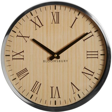 Premier Housewares Wall Clock Wooden Clocks For Living Room Gold Roman Numbers Kitchen Clocks Wall Contemporary Clocks For Bedrooms 30 x 4 x 30 (1/3)