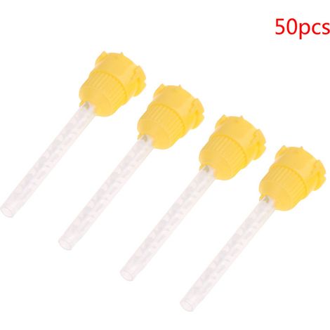 50 Dentalmischköpfe pro Packung, Einweg-Injektionsköpfe aus Silikonkautschuk, Abformmaterial für Mischtuben (1/5)