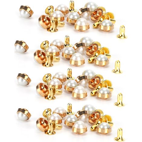 100 jeux de rivets cristal couleur 8mm en alliage zinc, clous décoratifs DIY pour bagages vêtements chaussures blanc (1/5)