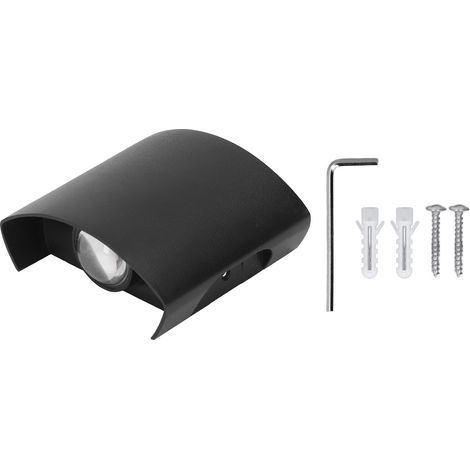 Dekorative, wasserdichte LED-Wandleuchte aus schwarzer Aluminiumlegierung, Außenwandleuchte, 110–265 V, warmweißes Licht (1/5)