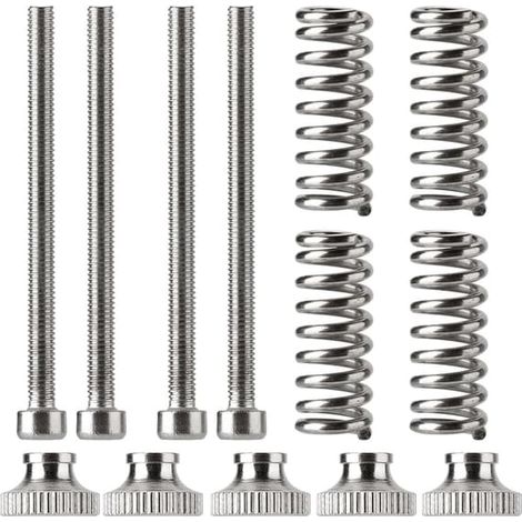 Ensemble de 5 vis filetées M3, écrous, ressort de nivellement, bouton, composants hexagonaux en acier inoxydable pour imprimante 3D (1/5)