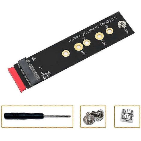 Adaptateur M.2 (NGFF) clé B+M vers clé M pour SSD PCI-E compatible avec les SSD M.2 de type 2242/2260/2280 (clé M). Dimensions (1/5)