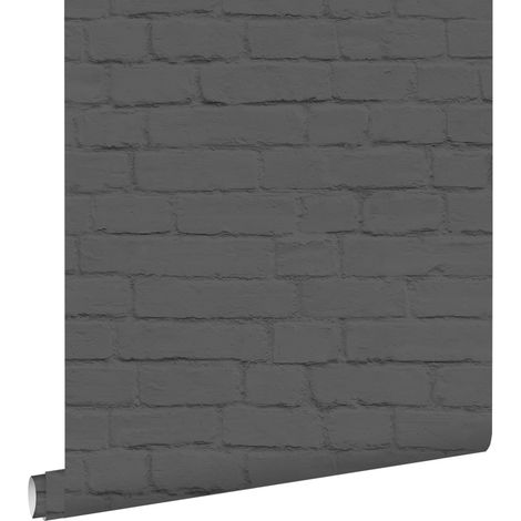 papier peint brique noir - ESTAhome (1/5)