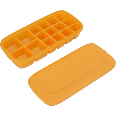 Moule à glaçons en silicone, grande capacité, réutilisable, pour boissons gazeuses et vin, couleur jaune. - AquaForge (1/5)