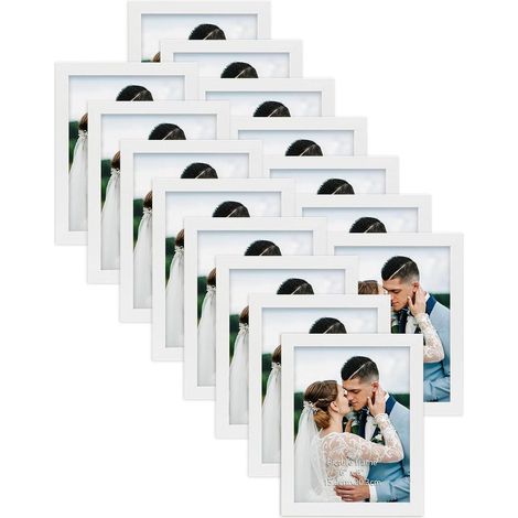 15er Set Bilderrahmen 15x20 cm Weiß, MDF Fotorahmen für Wand & Tisch (1/5)