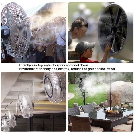 Ortviai Kit de refroidissement par brumisation pour ventilateur extérieur – Anneau de brumisation 8 m avec 6 buses en laiton et raccord 3/4″ (1/4)
