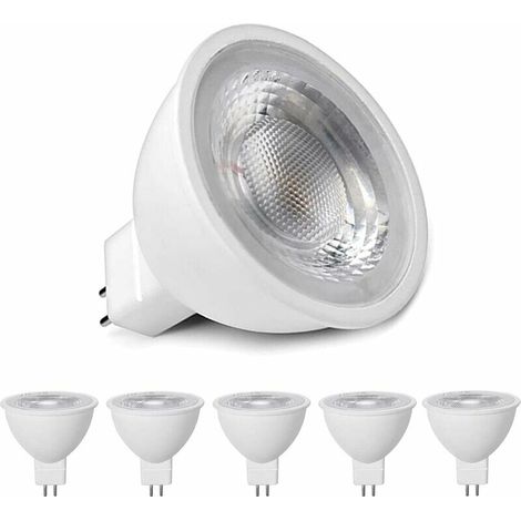 VURAHOME - Lampes LED MR16 blanc chaud 3000K, MR16 GU5.3 LED 5W remplacement pour lampe halogène 50W 40W, illuminant LED 500LM, ampoules LED réflecteur AC/DC 12V, pas de scintillement, pas dimmable, p (1/5)