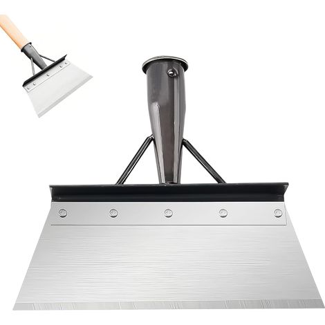 Beche Jardinage, 30 cm Pelle de Desherbage Acier au Manganèse Pelle de Nettoyage Multifonctionnelle, Noir Outil de Desherbage, pour Démoussage, Déneigement et Déglaçage (1/5)