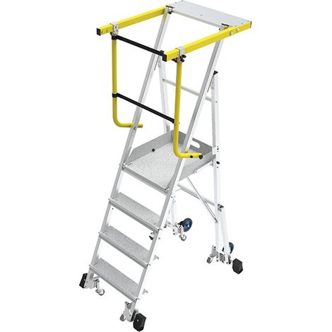 Scaletta a castello pieghevole 4 gradini -  Altezza max di lavoro 2.10 - 2.80m - PICKLY/4