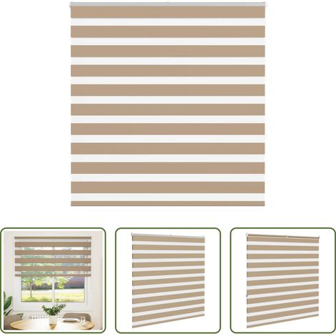 vidaXL Sandbraun -  Doppelrollo Sandbraun 150x150 cm Stoffbreite 145,9 cm Polyester (1/5)