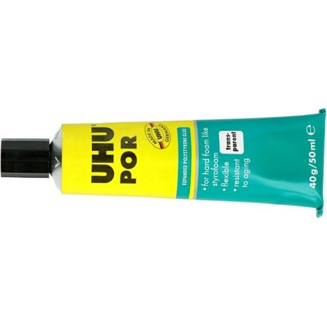 Pegamento UHU POR en tubo para espumas y poliestireno expandido, 50 ml (1/2)