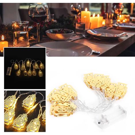 Guirlande lumineuse décorative à 10 LED en forme de lampe à pétrole pour le Ramadan et l'Aïd (1/5)