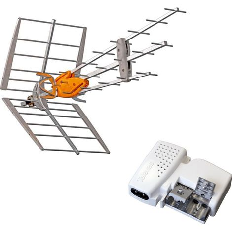 Antenne TNT DAT HD BOSS UHF 42dBi – Préamplificateur intégré – Réglage automatique du gain – Alimentation 24V 130mA – Televes