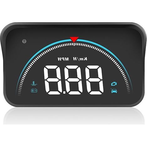 Display head-up M8 HUD per parabrezza, OBD2/OBD, allarme automatico, nero (1/3)