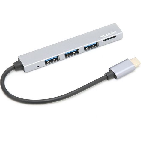 Hub USB 3.0 - 4 Ports - Aluminium - Transmission 5 Gbps - Compatible USB-C - Portable - 1 Unit (1/5)