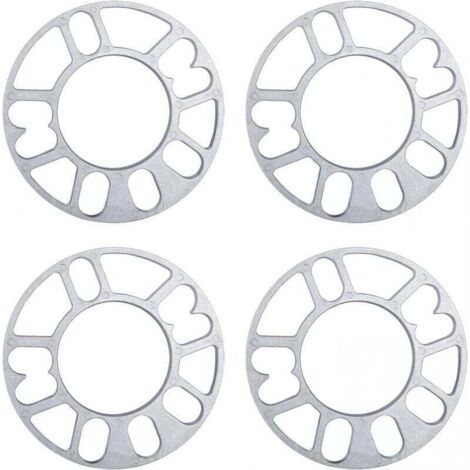 QORVA-4 Pcs Entretoises De Roues En Alliage Aluminium, joints de moyeu de roue élargis modifiés, elargisseur de voie, 3mm d'épaisseur entretoises de roue universelles (1/5)