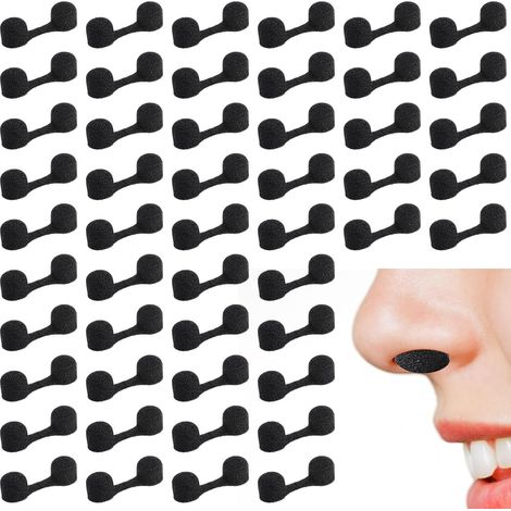 Filtres de nez de défense 100 pièces - Filtres nasaux jetables en vrac - Éponge Filtres de nez pour bronzage par pulvérisation, soudage, poussière, allergies, poussière des chantiers (Noir) (1/5)