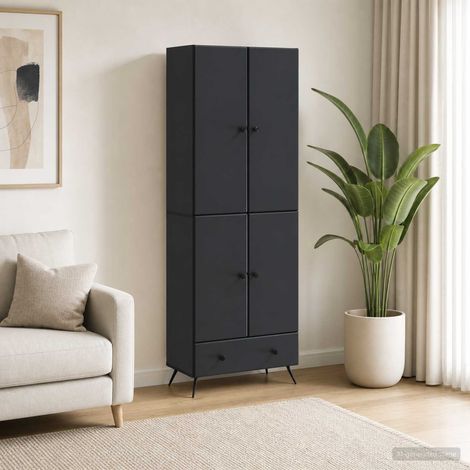 vidaXL Schrankset 2 pcs Schwarz Holzwerkstoff (1/5)
