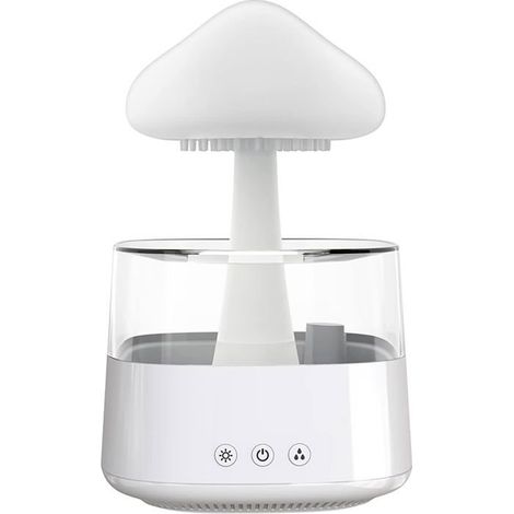 BelleRise - Humidificateur en Forme de Nuage de Pluie,Jolie veilleuse en Forme de Champignon avec 7 Couleurs changeantes(Blanc) (1/4)