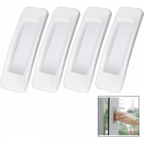 YMYNY - Tirador autoadhesivo para puerta corrediza (4 unidades), color blanco (1/4)