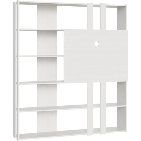 Bibliothèque et meuble TV Bamka 178cm-Couleur Blanc (1/5)