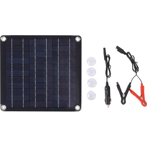 Panneau solaire 18V 10W silicium monocristallin semi-flexible, chargeur batterie voiture avec allume-cigare pour camping-car et véhicule (1/5)