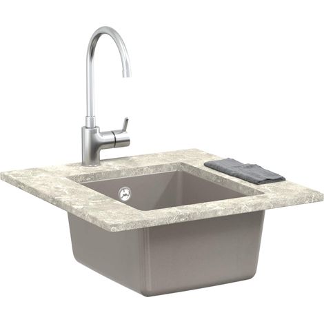 Évier Gris 370 x 460 mm 80% Quartz et 20% Résine