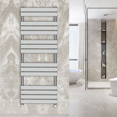 WarmeHaus 1600x600mm Flat Panel Heated Towel Rail Central Heating Towel Warmer for Bathroom Kitchen Chrome (1/5)