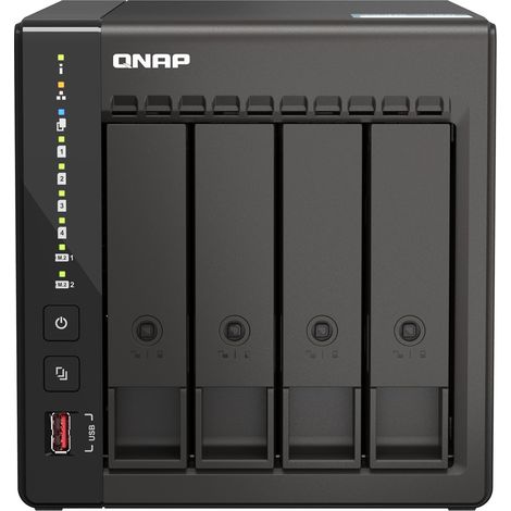 QNAP TS-453E NAS Tower Ethernet/LAN Schwarz J6412 (1/5)