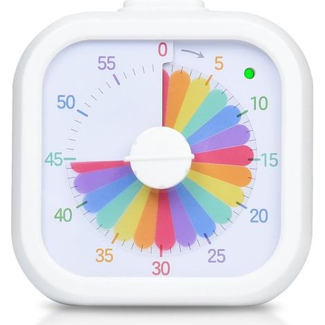 Temporizador a la vista para niños，temporizador de cuenta regresiva de 60 minutos，adecuado para el aula，temporizador (estilo blanco 3) (1/5)