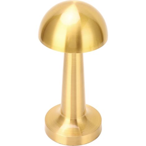 Kabellose Pilz-Tischlampe, USB-aufladbar, 3 Farben, verstellbar, dimmbar, Metall, niedliches Baby-Nachtlicht zum Füttern, fürs Kinderzimmer, Gold (1/5)