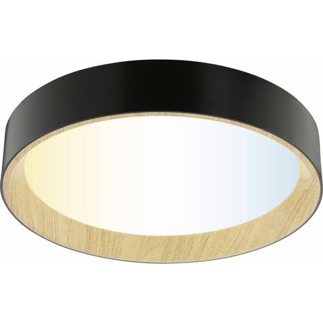 Brilliant LED Deckenleuchte Larios Ø 39 x 7,7 cm warmweiß-kaltweiß holz schwarz (1/3)