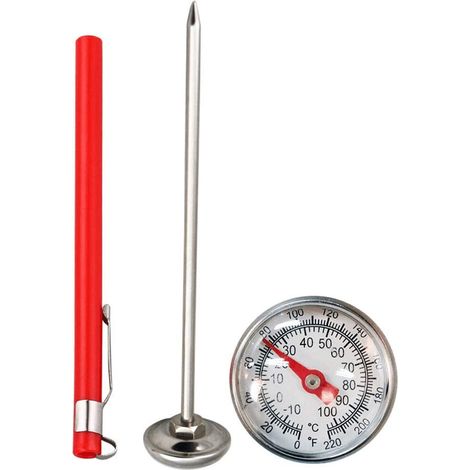 Thermomètre de température du sol jardin compteur en mm accessoires jardinage à compost 125 acier inoxydable (1/4)