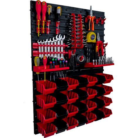 Panneau à outils d'atelier 57x78 cm + 28 plateaux (1/5)