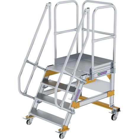 MUNK Plattformtreppe fahrbar 60° Stufenbreite 800mm 4 Stufen